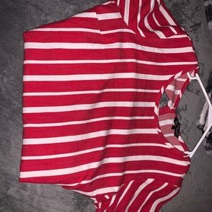 White and red striped shirt ❤️